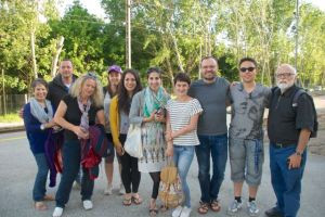 Our biker gang outside the Touro train station.