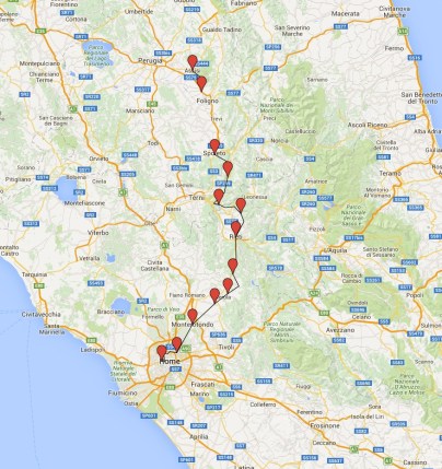 RomePilgrimage2016Map